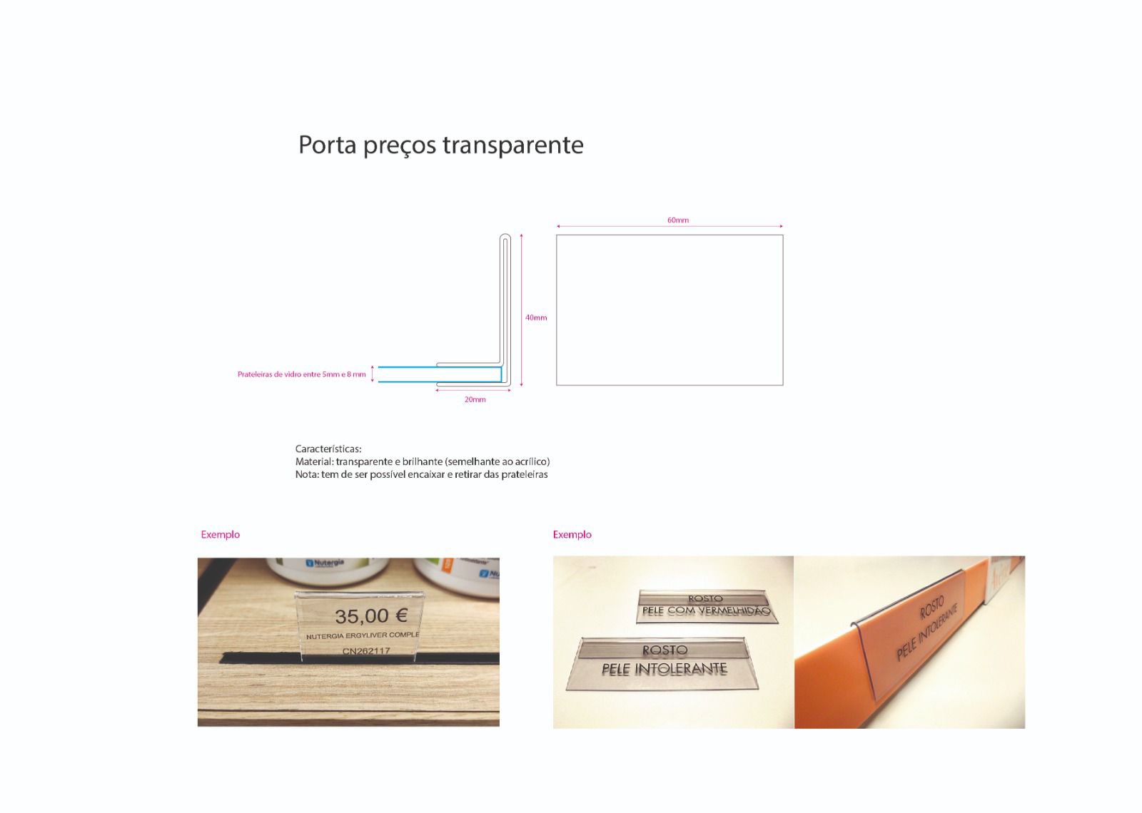 Reglete em policarbonato com alta resistência ao impacto